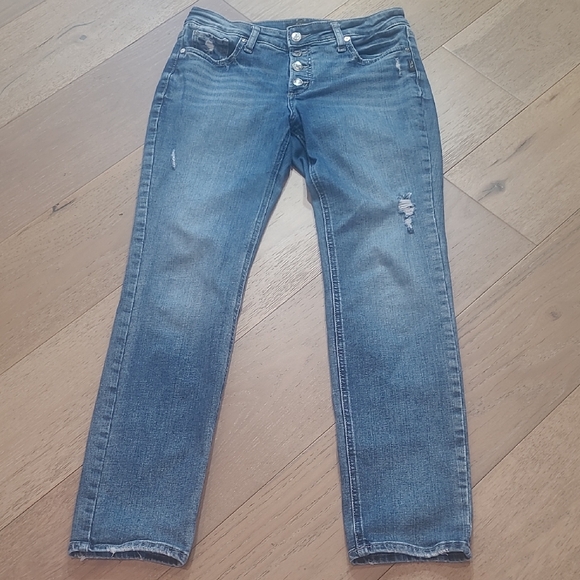 Silver Jeans Co Women's sz 31 Suki Straight Leg Mid Rise Button Fly Denim - Picture 1 of 12